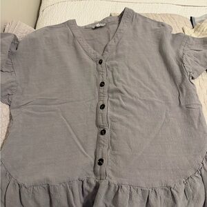 White Birch Charcoal Button-Down Women's Top